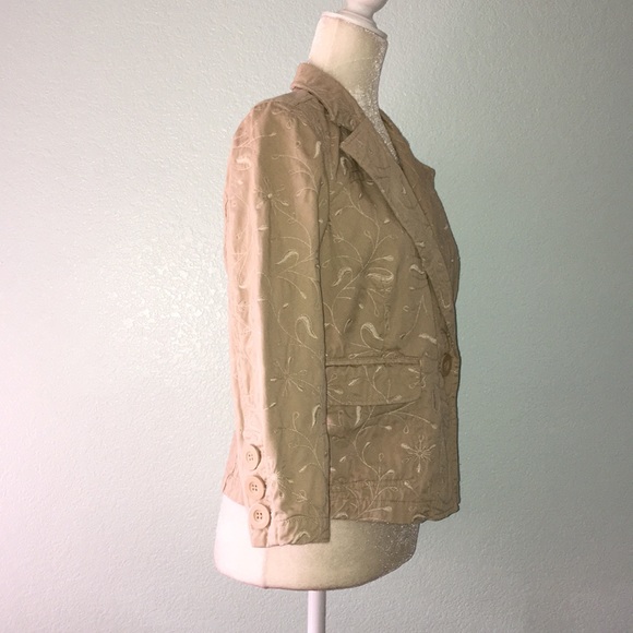 Tan Embroidered Blazer 10PE - Picture 4 of 6